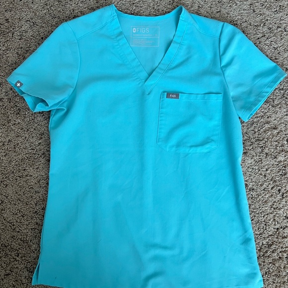 Figs Turquoise with Hot Pink Strings Set - XS Top and Bottom - Picture 4 of 5